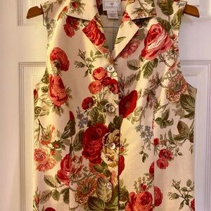 Susan Bristol Floral Sleeveless Top/Vest